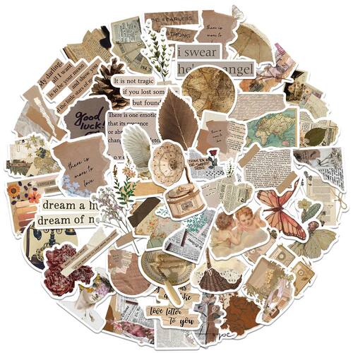 52PCS Retro Art Vsco Graffiti Stickers Aesthetic Cartoon