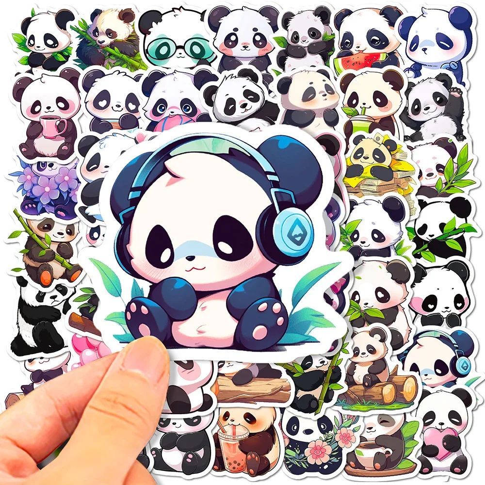50Pcs Cartoon Cute Kawaii Panda Varied Stickers Pack for