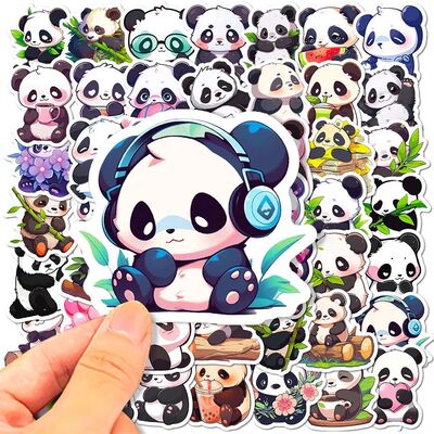 50Pcs Cartoon Cute Kawaii Panda Varied Stickers Pack for