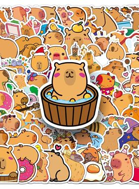 50/100PCS Cartoon Cute Capybara Graffiti Sticker Aesthetic