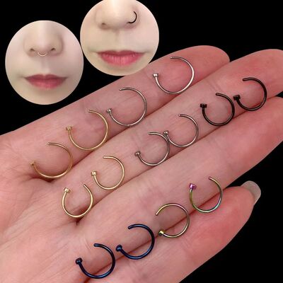 Stainless Steel Fake Nose Ring C Clip Lip Ring Nose Septum