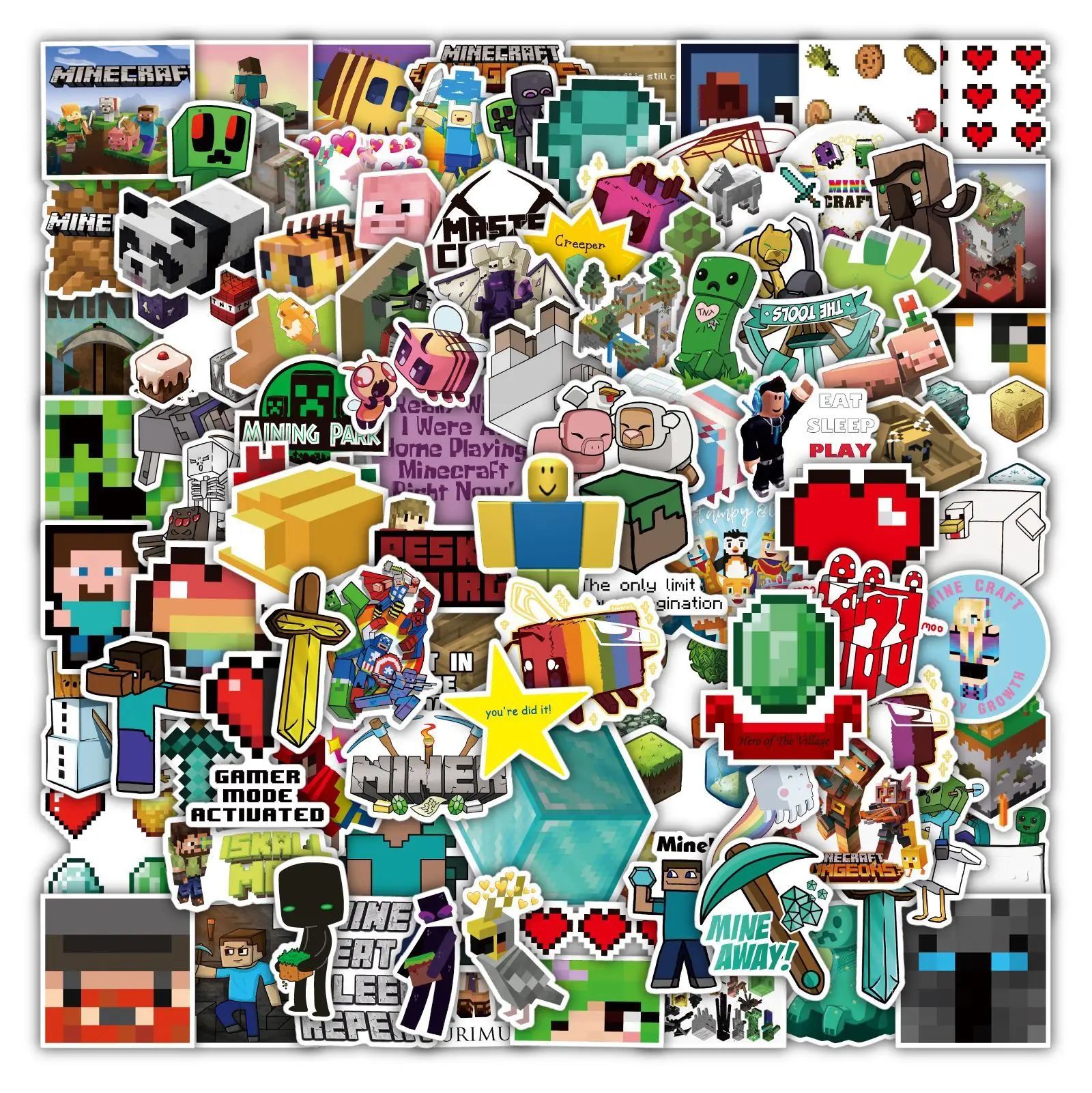 100pcs Minecraft Cartoon Stickers Mobile Phone Case Luggage