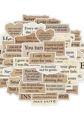 50PCS Tear Up English Stickers Art Exquisite Handbooks