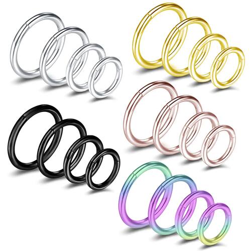 1pc Hinged Segment Nose Ring Stainless Steel Nose Hoop