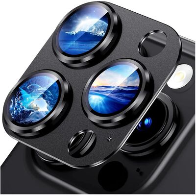 Black Metal Glass Camera Lens Screen Protector For iPhone