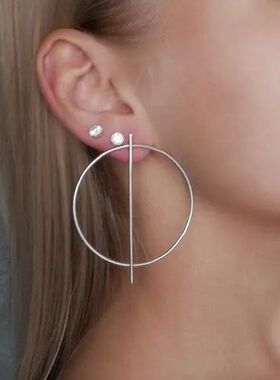 2024Round Alloy Huggie Brincos Club Party Jewelry Birthday