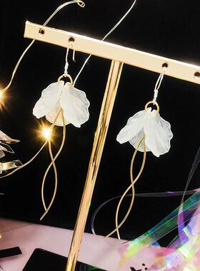 2024White Crystal Petals Brincos Wedding Party Jewelry Girl