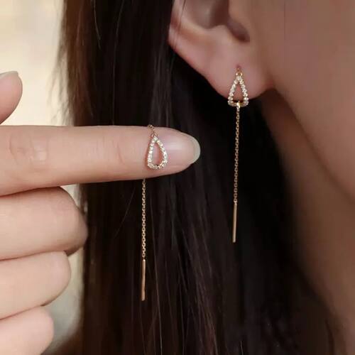 2024con Crystal Piercing Threader Earing Ear Accessories
