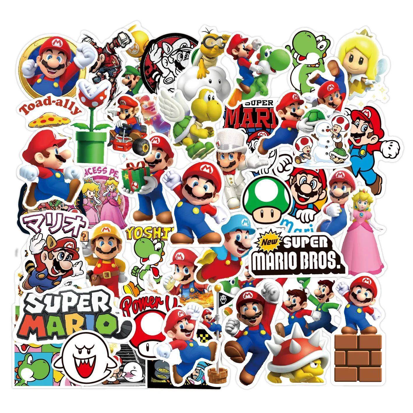 50Pcs Cartoon Super Mario Game Stickers for Laptop