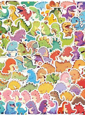 100pcs Cute Mini Dinosaurs Animals Cartoon Graffiti