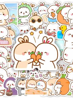 Kawaii Rabbit Couple Stickers Cute Bunny Animal DIY Toy