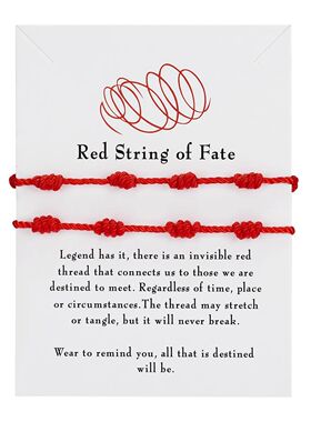2Pcs/Set 7 Knots Red String Bracelet for Women Men Lucky