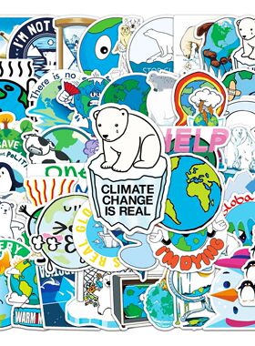 50pc Global Warming Series Cartoon Cute Graffiti Stickers