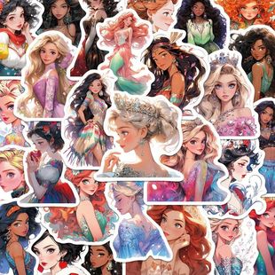 50 PCS Disney Princess Cartoon Animation Phone Case