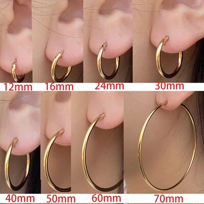 2024Women Men Punk Smooth Big or Small Huggie Earring