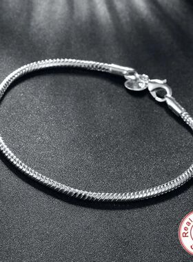 Suyixian 925 Sterling Silver 3mm Snake Chain 8 inches Basis