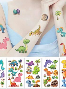 10 Sheets Dinosaur Tattoo Stickers Kids Cute Animal