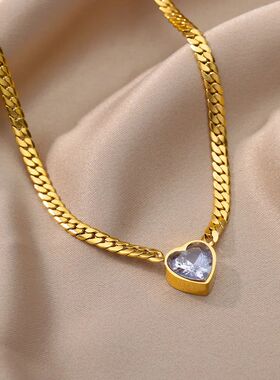 2024 Stainless Steel Heart Necklaces For Women Fashion Gold
