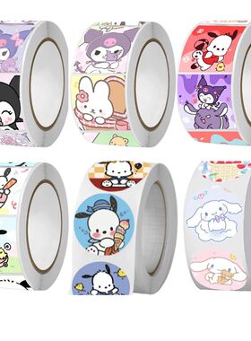 500pcs Children Cartoon Cute My Melody Kuromi Stickers Roll