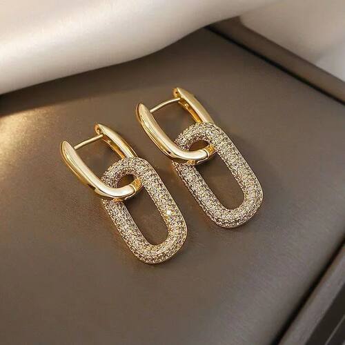 2024n Zircon Wedding Jewelry Elegant Female Dangle Earings