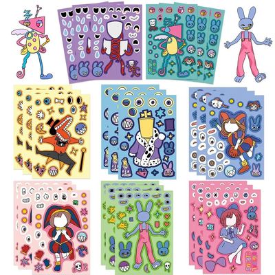 8/16Sheets The Amazing Digital Circus Stickers Kawaii DIY