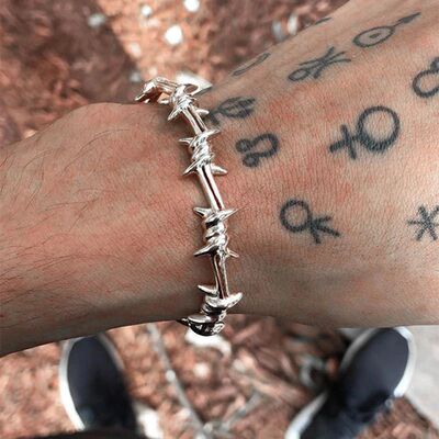 Thorns Wire Men Bangle Bracelet Fashion Geometric Stainless