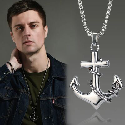 High Quality Pirate Ship Anchor Necklace Hip Hop Retro