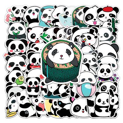 50pc Panda series Cartoon Cute Graffiti Stickers Suitcase