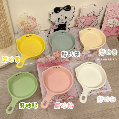 韩国BD同款国产平底锅防打翻狗狗猫咪保护颈椎高颜值陶瓷宠物碗盆