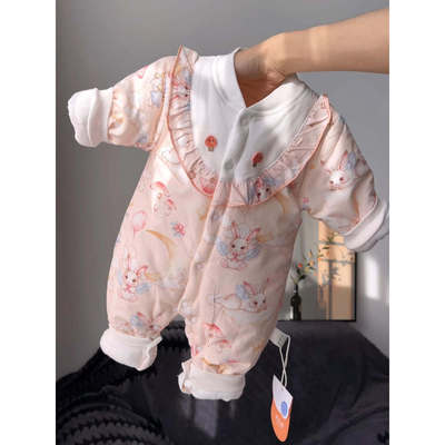 婴儿A类纯棉加厚连体衣