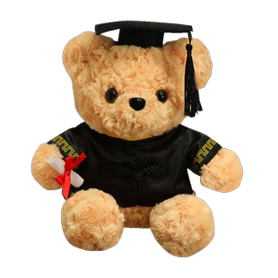 毕业礼物博士熊硕士研究生毕业纪念品硕士袍毕业小熊拍照工学医学