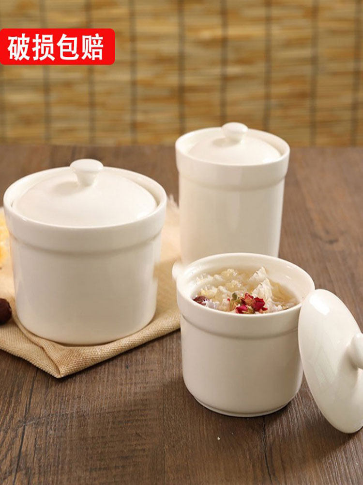 瓦罐煨汤小炖盅陶瓷隔水炖盅内胆家用大带盖炖燕窝蒸蛋炖罐炖汤盅