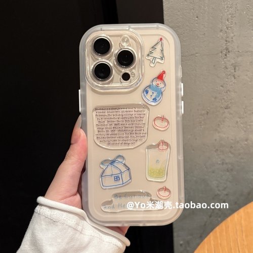 DIY雪人贴纸Apple/苹果16pro软壳