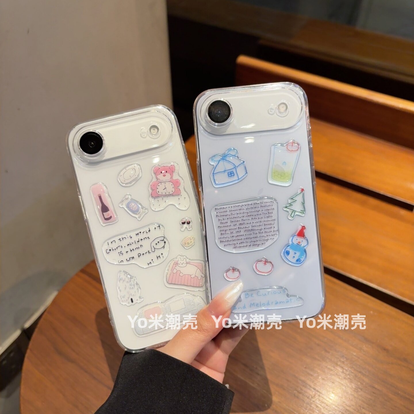个性创意diy贴纸适用于iPhoneAir手机壳新款17air保护套苹果16promax可爱卡通15透明包镜头膜14情侣plus防摔