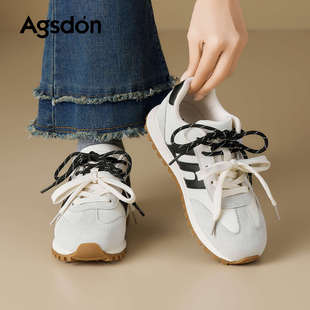 奥古狮登正品厚底阿甘鞋女2026新款春季复古芭蕾德训鞋休闲小白运