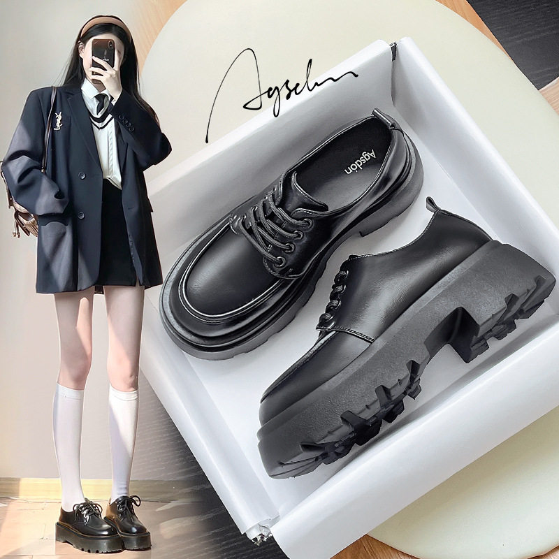 奥古狮登正品英伦风小皮鞋女2025年新款秋冬季潮流乐福鞋松糕厚底,女鞋,乐福鞋（豆豆鞋）,淘宝优惠券,粉丝福利购,淘宝优惠卷