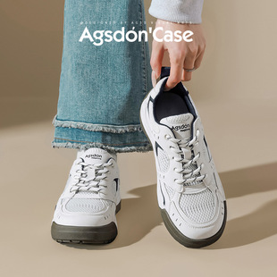 奥古狮登正品厚底小白鞋女2026新款秋季网面休闲轻便板鞋基础款运