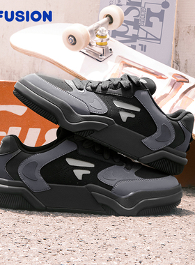 FILA FUSION斐乐潮牌男鞋复古滑板时尚鞋2025冬季休闲运动跃板鞋