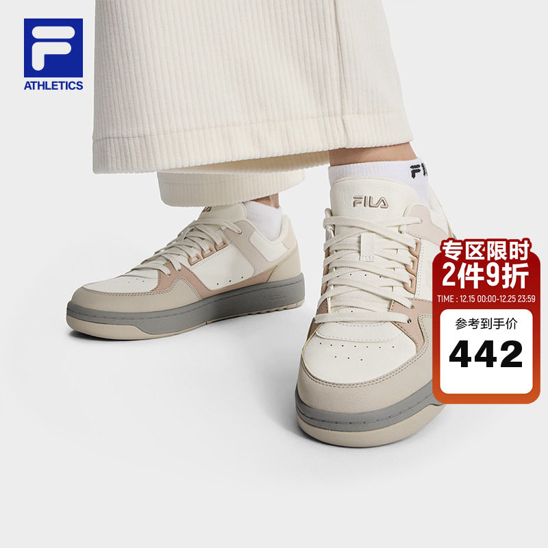 FILA 斐乐官方女鞋TARGA 1+网球生活鞋2025冬季新款圆盾鞋1+板鞋