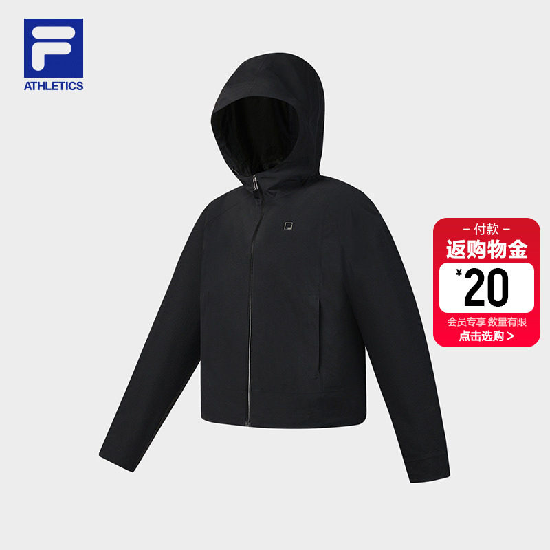 FILA 斐乐官方女士梭织外套2026夏新款健身运动简约宽松连帽上衣