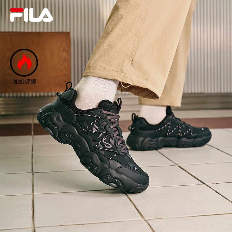 FILA 斐乐官方男鞋FLUID 6 WE2025冬季新款猫爪6代加绒时尚休闲鞋
