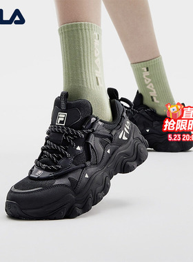 猫爪5代|FILA 斐乐官方老爹鞋运动鞋休闲鞋春季复古男鞋黑色鞋子