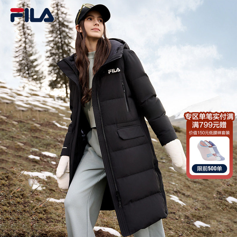 FILA 斐乐官方女士长款羽绒服2025冬季时尚休闲舒适保暖连帽外套,运动服/休闲服装,运动羽绒服,淘宝优惠券,粉丝福利购,淘宝优惠卷
