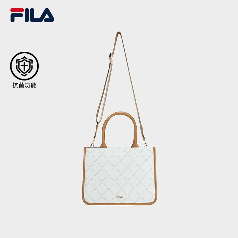 FILA 斐乐官方女新款提包时尚满印休闲单肩包斜挎包托特包手提包