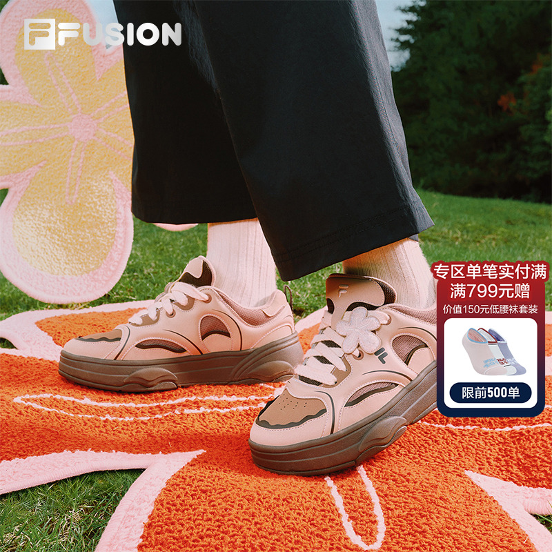 FILA FUSION 斐乐潮牌厚底板鞋女运动鞋2025秋季新款轻便可爱鞋子