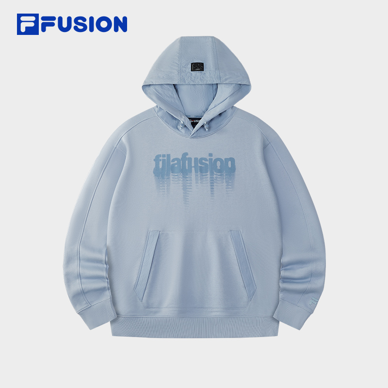 FILA FUSION斐乐潮牌男子连帽卫衣2025冬季新款休闲宽松针织上衣