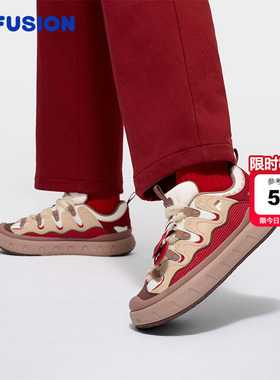 PISA 甜筒鞋丨情人节 FILA FUSION斐乐板鞋女鞋2026红色面包鞋