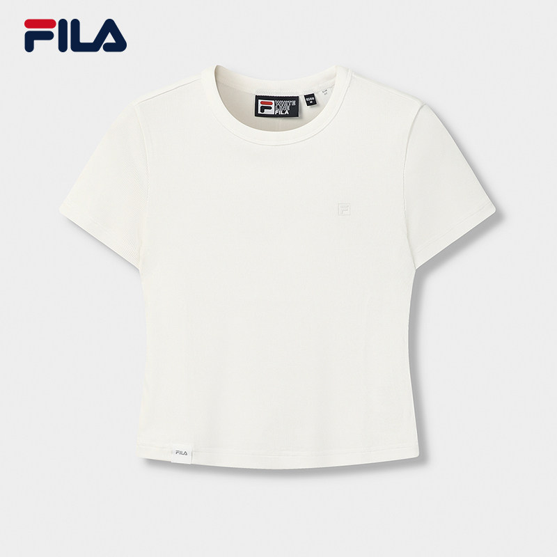FILA 斐乐官方女子针织短袖衫2026夏季新款休闲显瘦修身T恤半袖衫