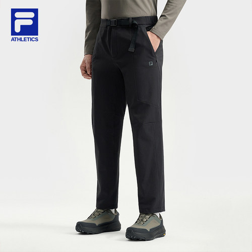 FILA 斐乐官方男士梭织长裤2025冬季新款户外运动基础休闲直筒裤