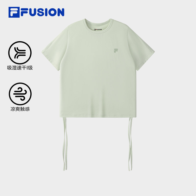 FILA FUSION斐乐潮牌女子针织短袖衫2025秋季新款修身速干凉感T恤,运动服/休闲服装,运动T恤,淘宝优惠券,粉丝福利购,淘宝优惠卷
